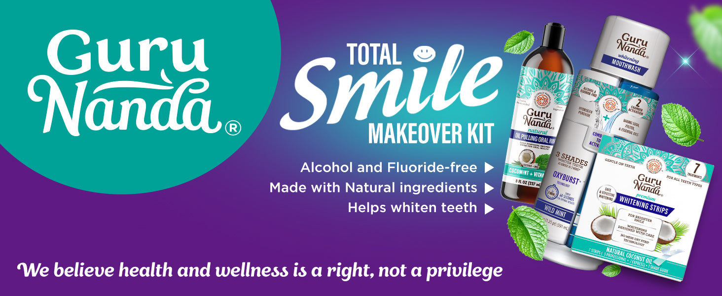 GuruNanda Total Smile Makeover Charcoal Kit