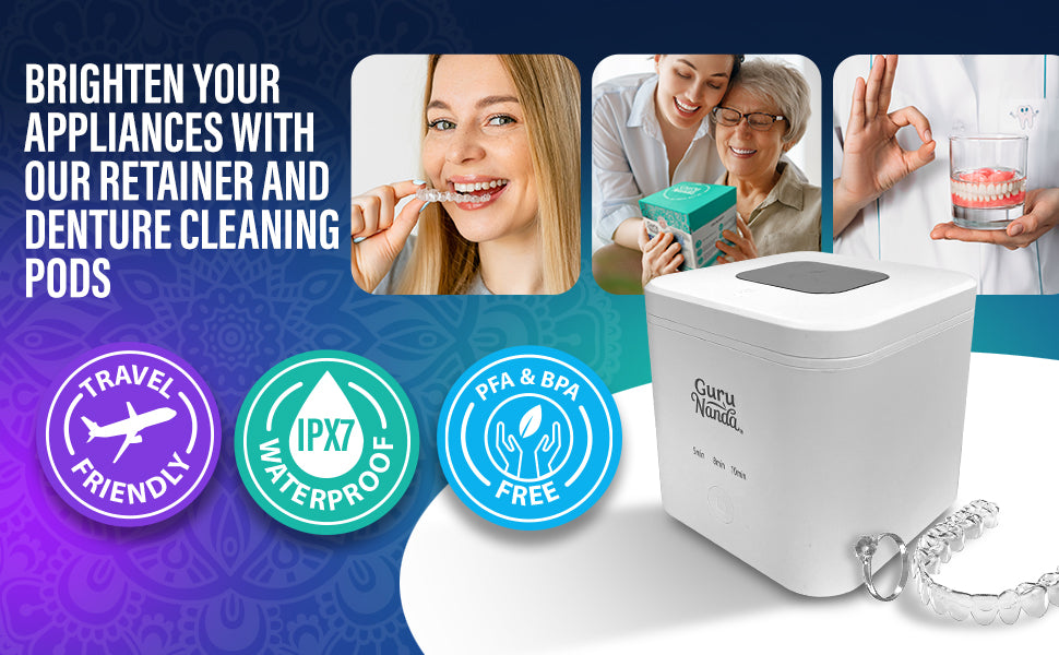 GuruNanda Retainer Denture Cleaning Pod
