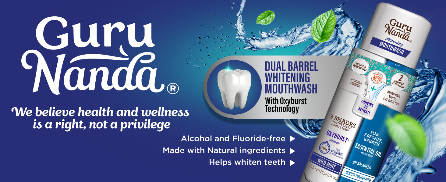 GuruNanda Dual Barrel Oxyburst Whitening Mouthwash
