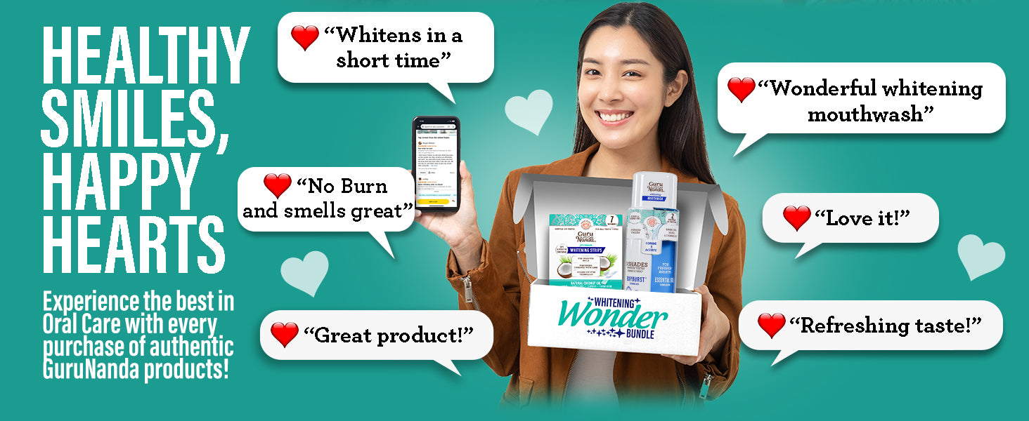 GuruNanda Dual-Barrel Oxy-Burst Mouthwash and Whitening Strips