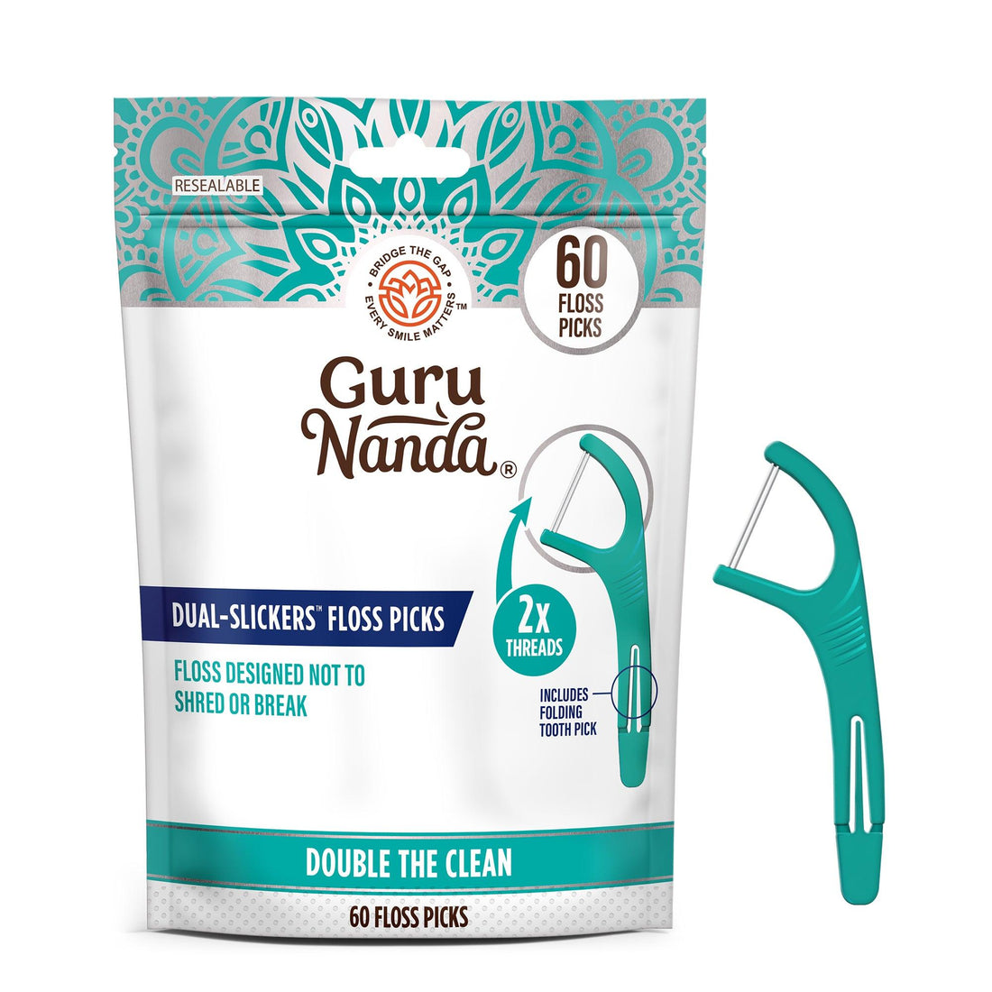 Palillos de hilo dental dobles (60 unidades)