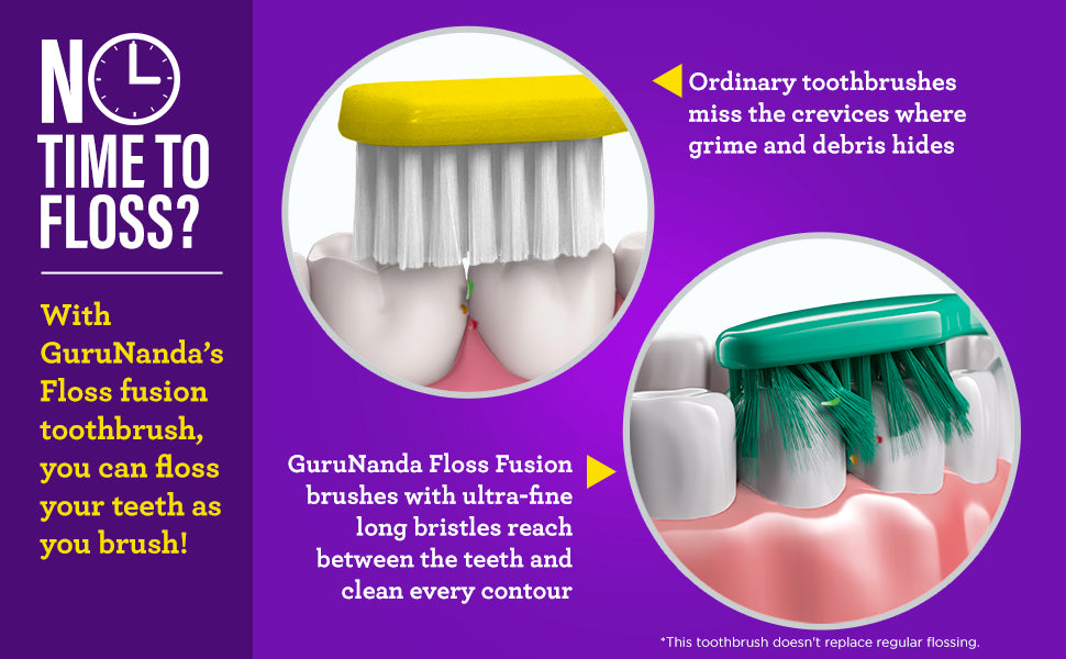 GuruNanda Floss Fusion Toothbrush 8-Pack