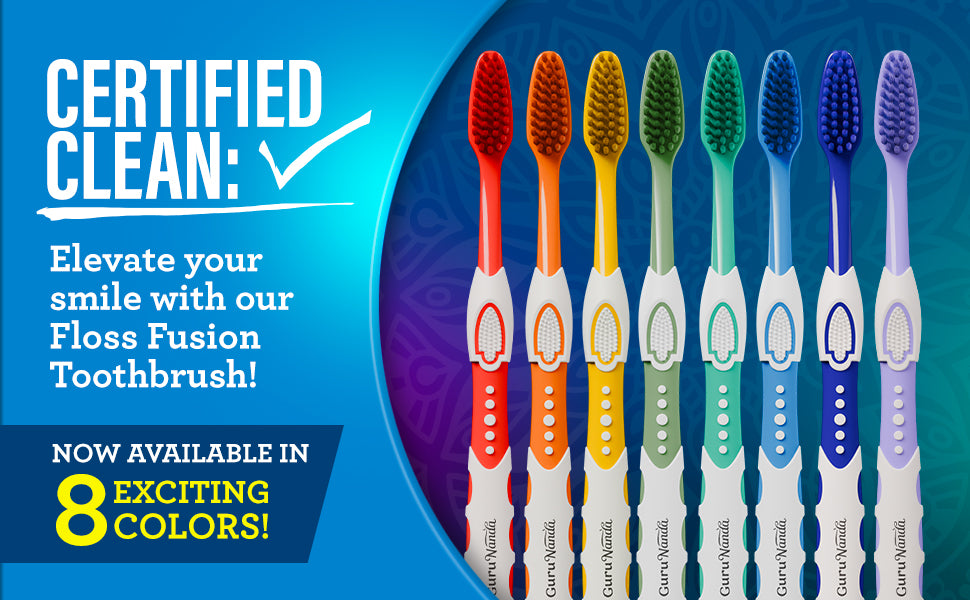 GuruNanda Floss Fusion Toothbrush 8-Pack