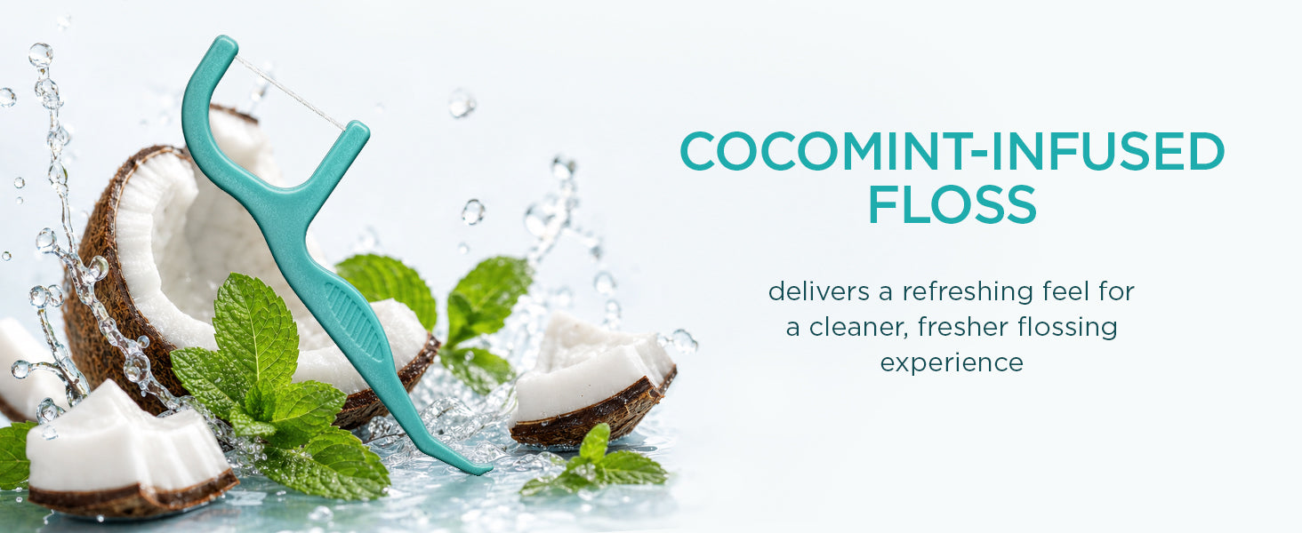 Cocomint-infused floss delivers a refreshing feel for a cleaner, fresher flossing experience.