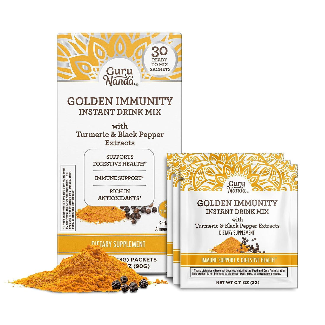 Golden Immunity Instant Drink Mix, 30 packets - GuruNanda