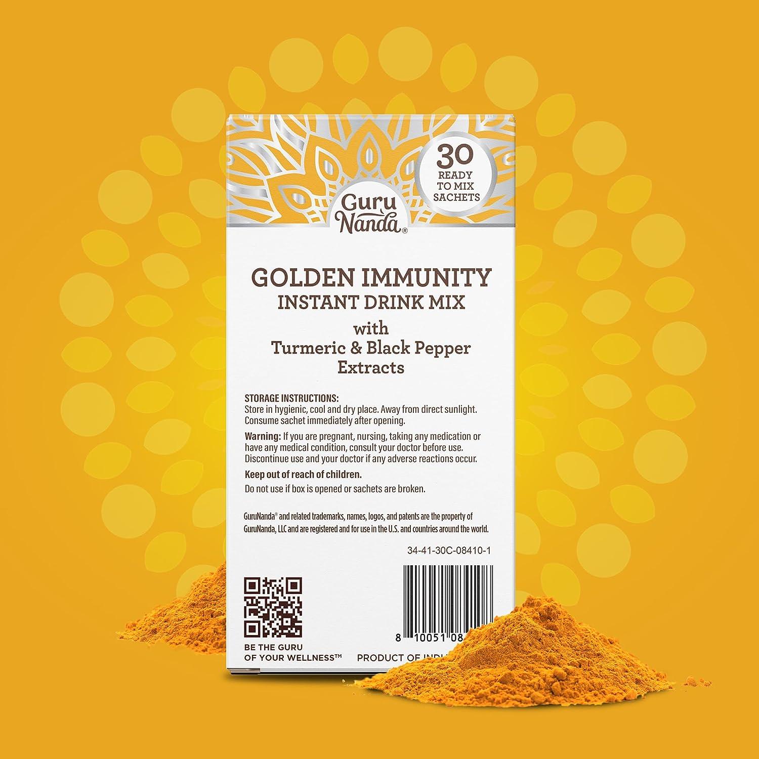 Golden Immunity Instant Drink Mix, 30 packets - GuruNanda