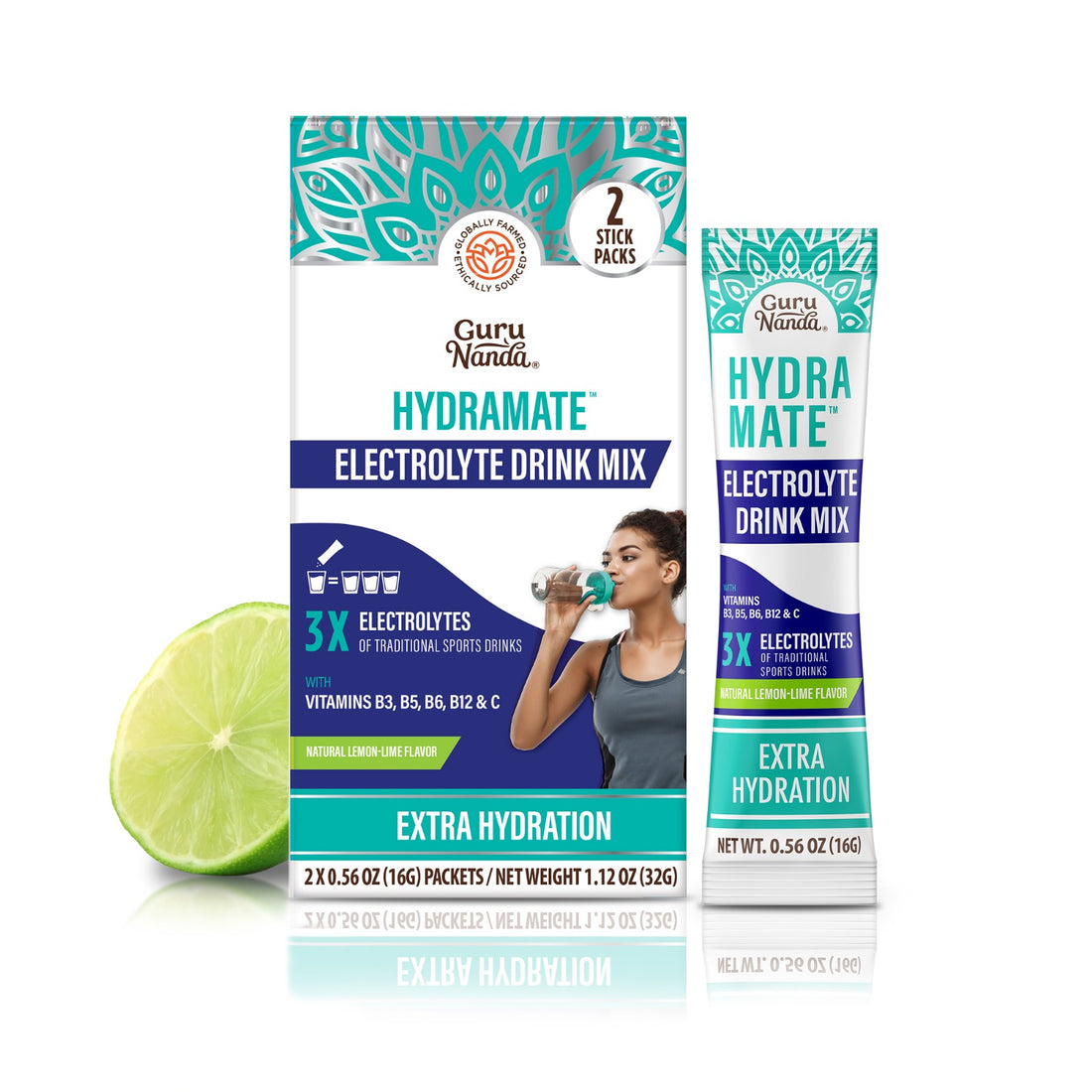 Hydramate Hydration Electrolyte Drink Mix, Lemon Lime - 1 Count (2 Sachets)