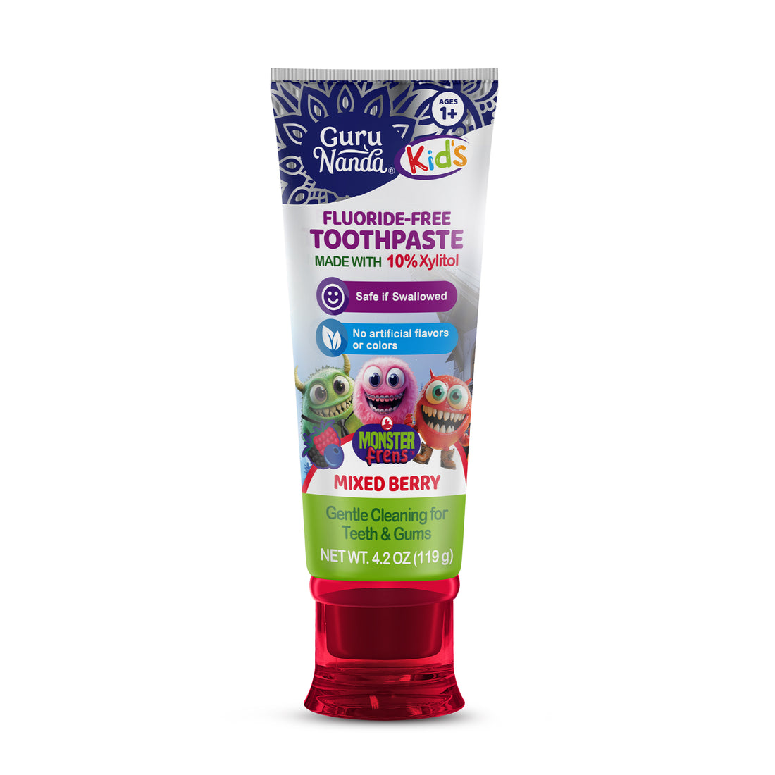 Fluoride-Free Toddler Toothpaste with 10% Xylitol - Mixed Berry Flavor - 4.2 oz