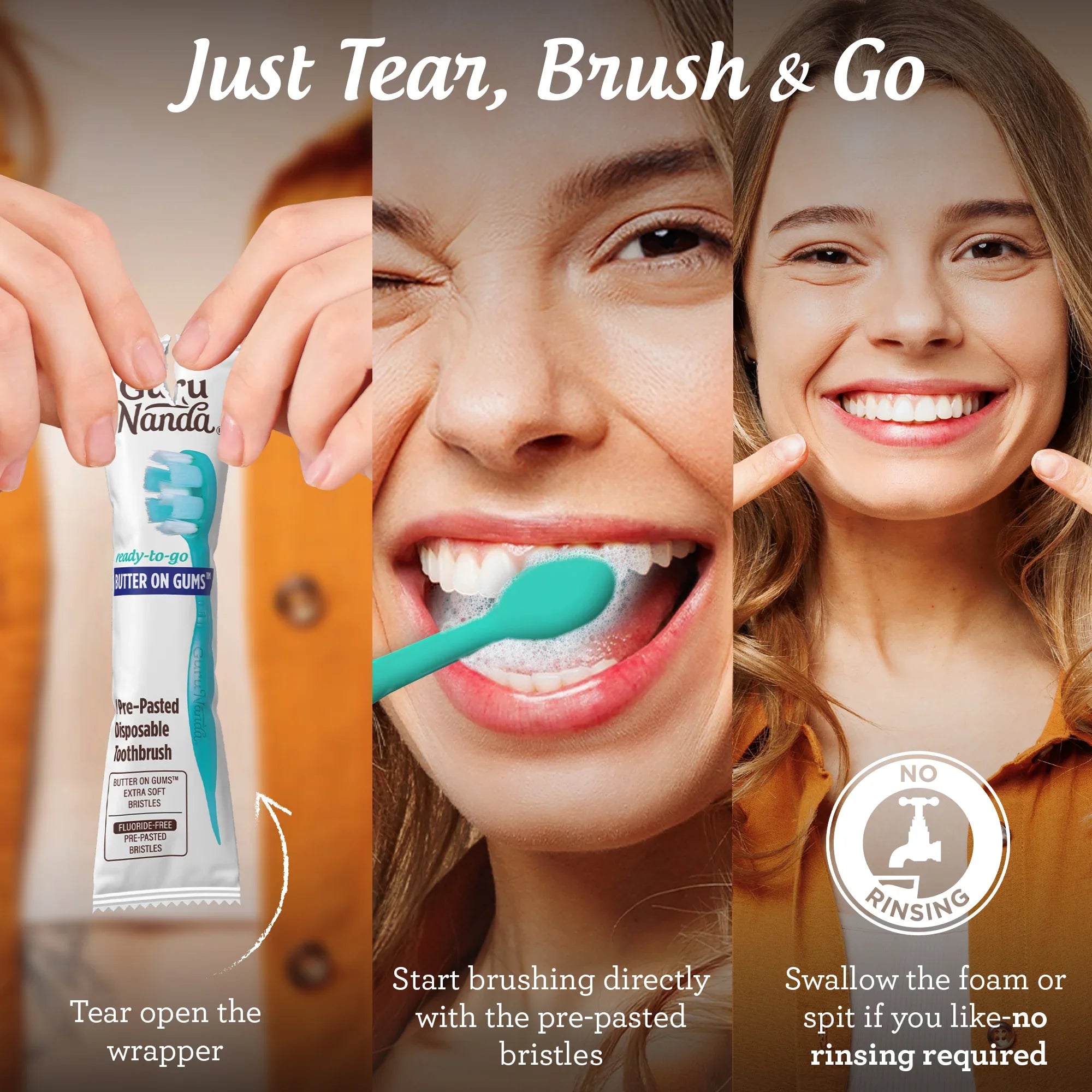 Ready-to-Go Butter on Gums Pre-Pasted Toothbrushes – 70 Count – 2