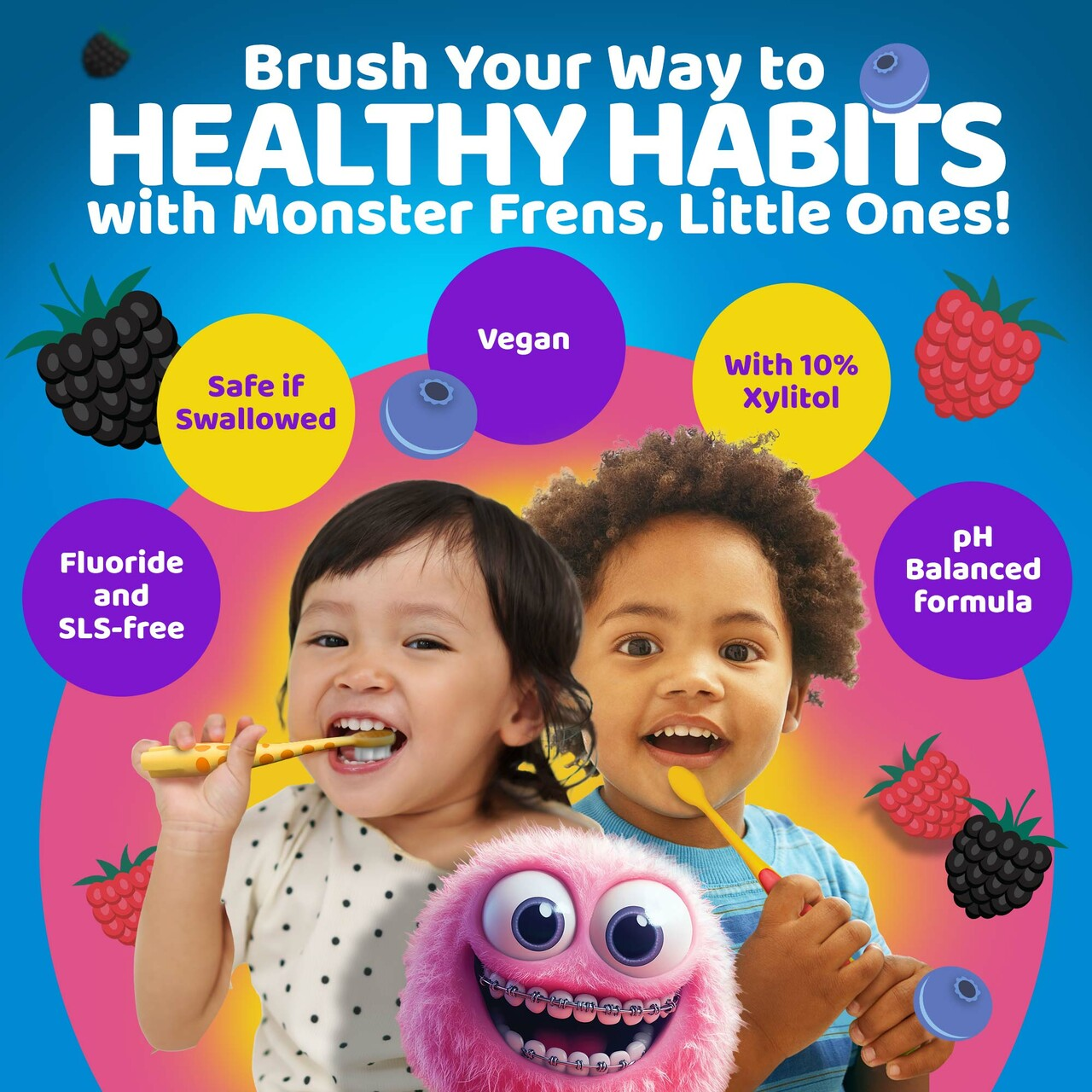 Fluoride-Free Toddler Toothpaste with 10% Xylitol - Mixed Berry Flavor - 4.2 oz