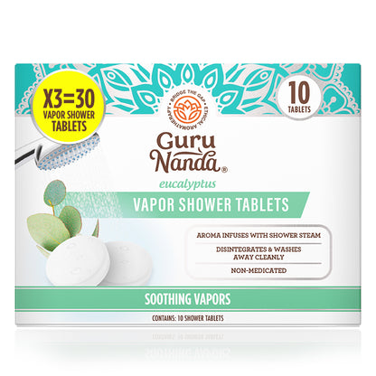Pastillas de ducha de vapor de eucalipto GuruNanda - Paquete de 30
