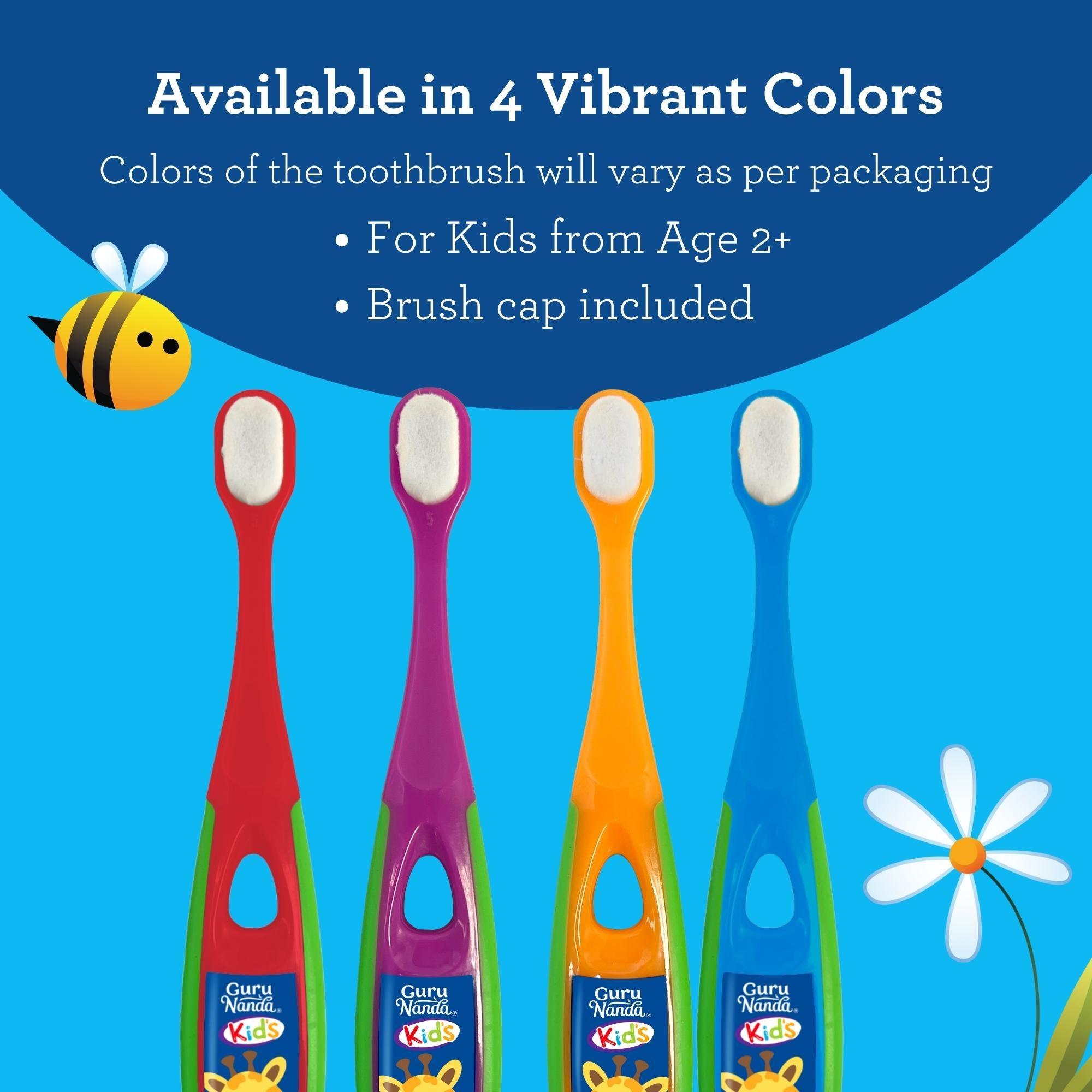 GuruNanda Kids Butter On Gums Toddler Toothbrush Set With Timer, 2 Pk