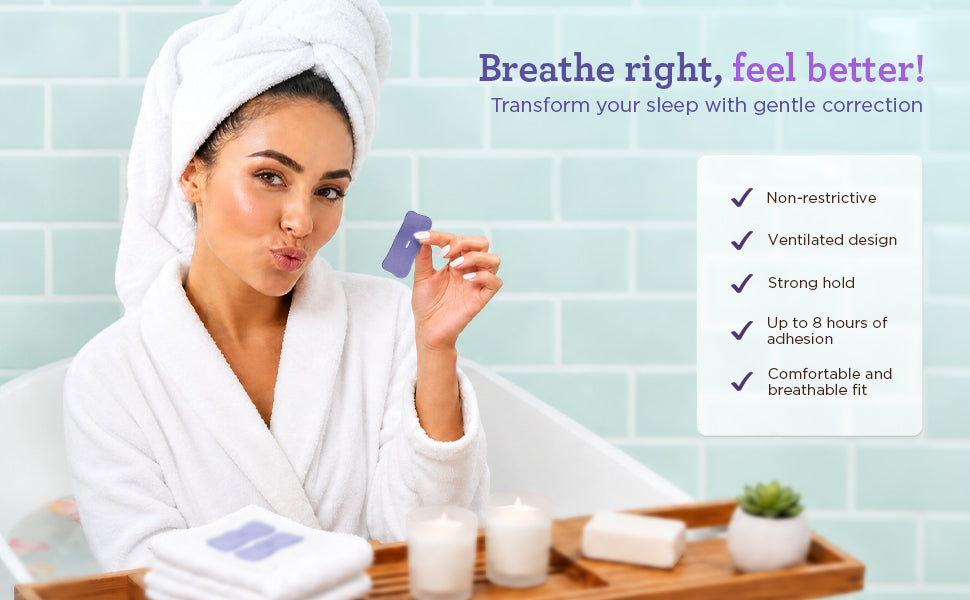 Breathe right, feel better — GuruNanda mouth tape is non-restrictive with a ventilated design, strong hold, up to 8 hours of adhesion, and a comfortable, breathable fit