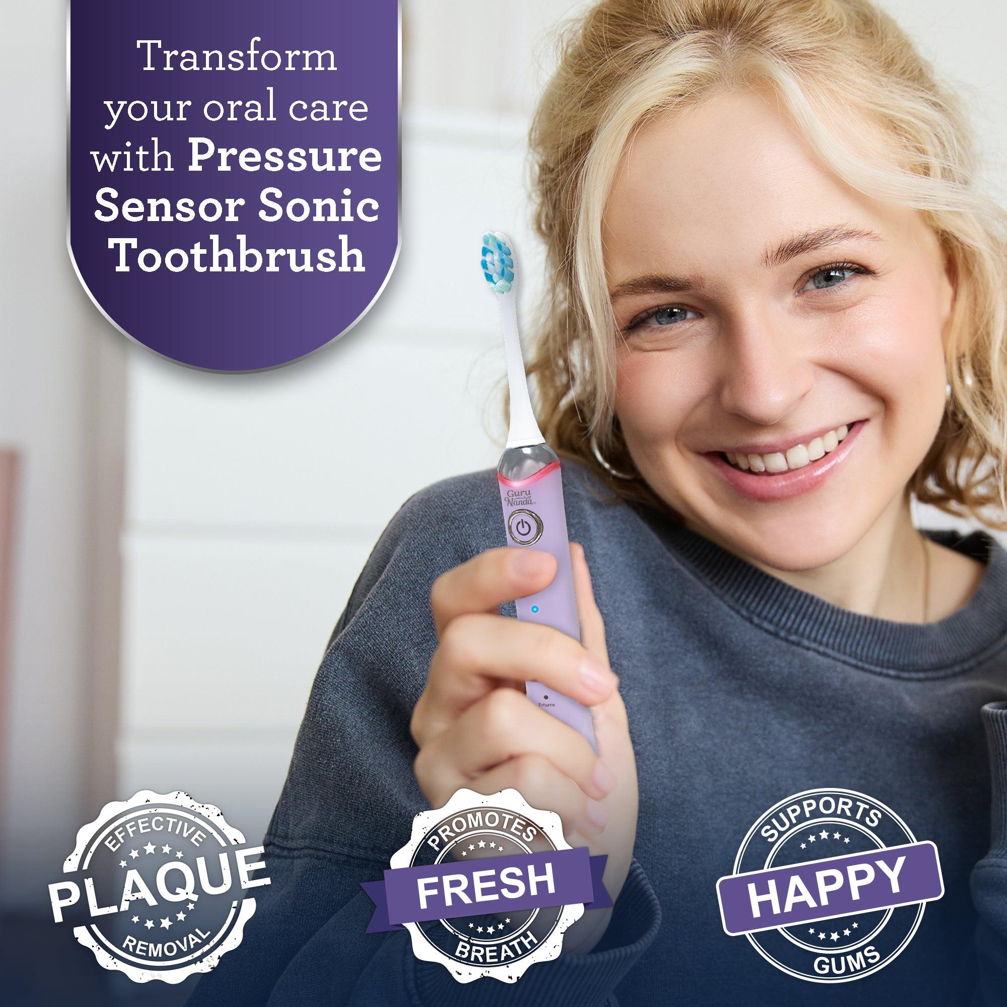 Pressure Sensor Sonic Toothbrush - Lavender