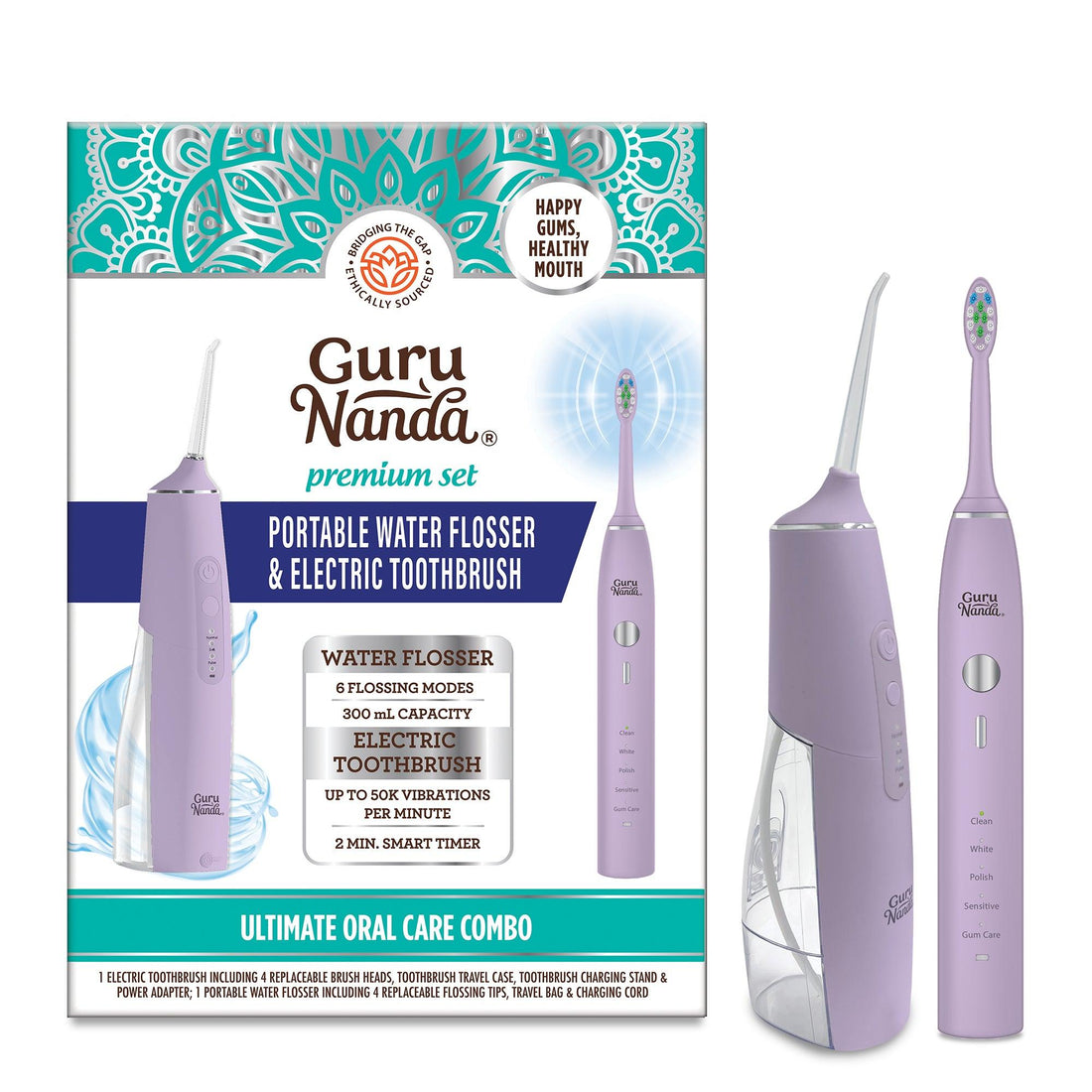 Kit de viaje para el cuidado bucal GuruNanda con cepillo de dientes co