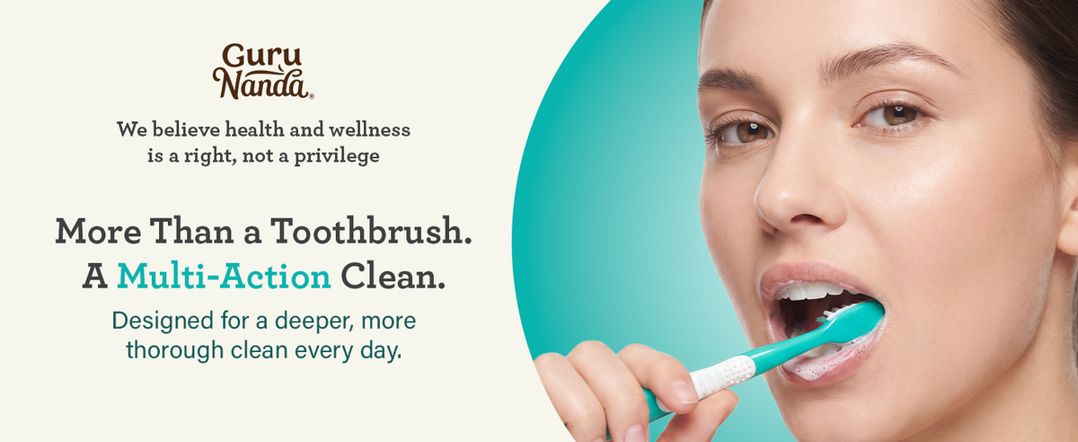 Multi-Action Toothbrush with Tongue Cleaner – 12 Pack – GuruNanda
