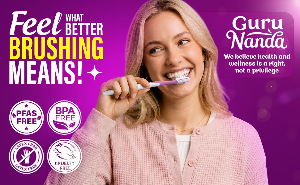 GuruNanda's Multi-Action Toothbrush, Multi-Directional Bristles, 8 Pk