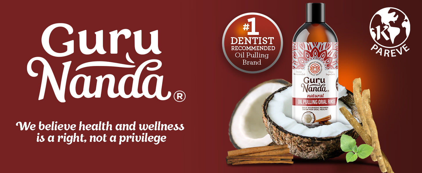 GuruNanda Cinnamon & Coconut Oil Pulling with Neem & Ashwagandha