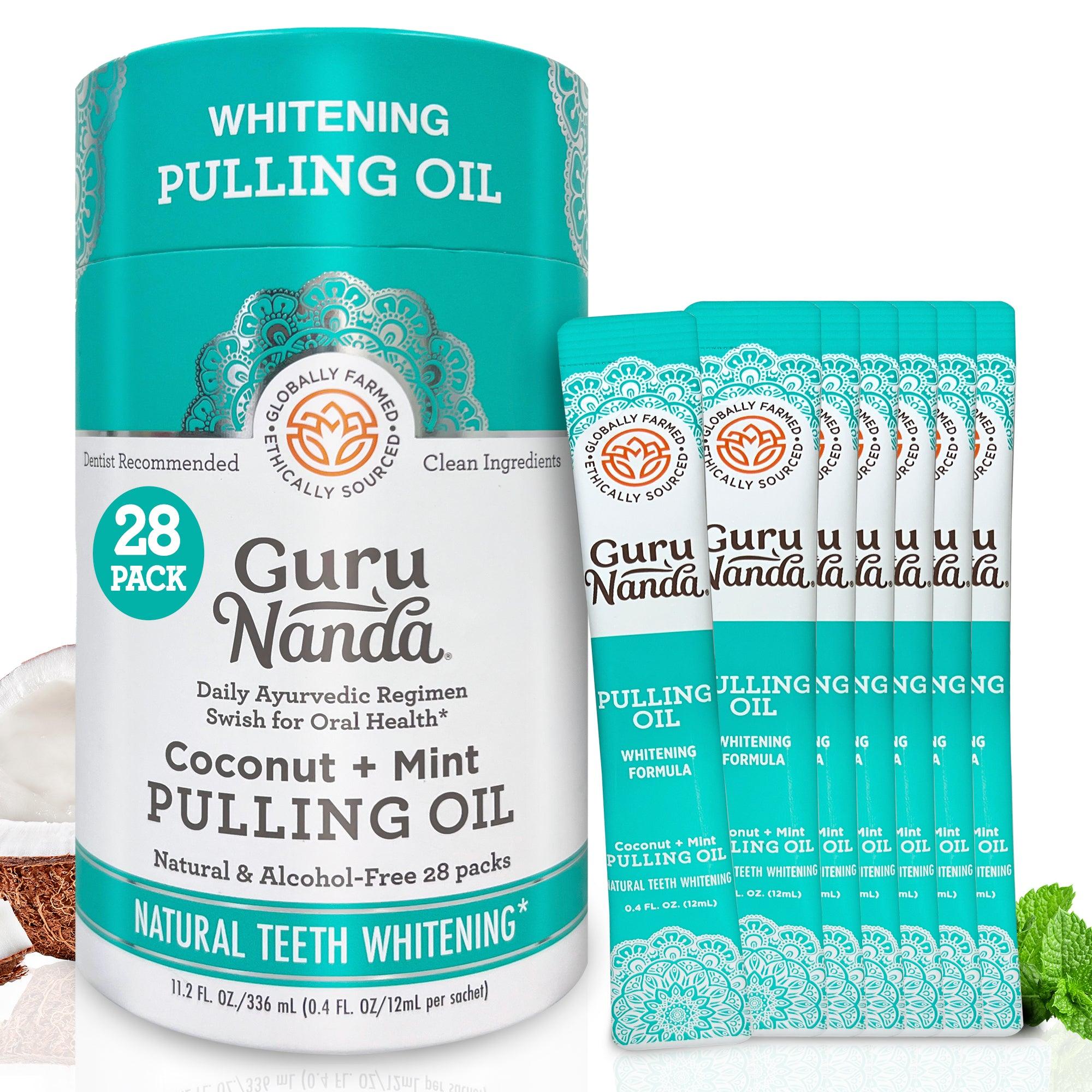 GuruNanda Oil Pulling Packets (28 Counts): Travel-Friendly Oral Care