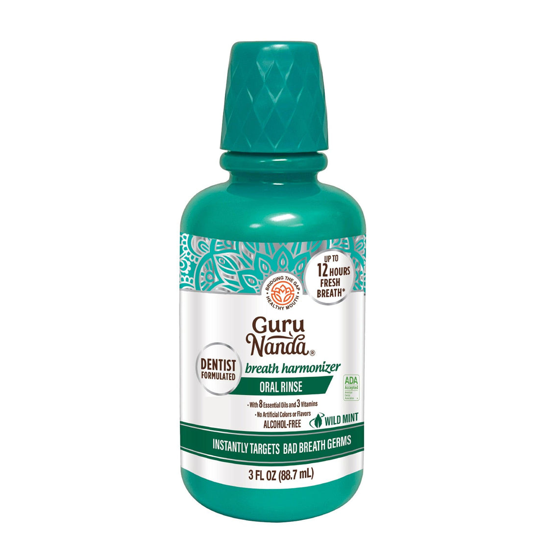 Oral Rinse Breath Harmonizer Mouthwash - Travel Size - Wild Mint (3 Fl Oz) - GuruNanda