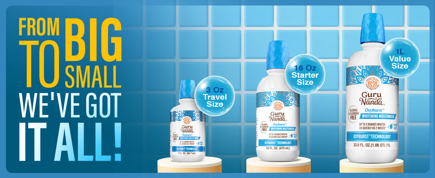 Sizes available, Variants of mouthwash