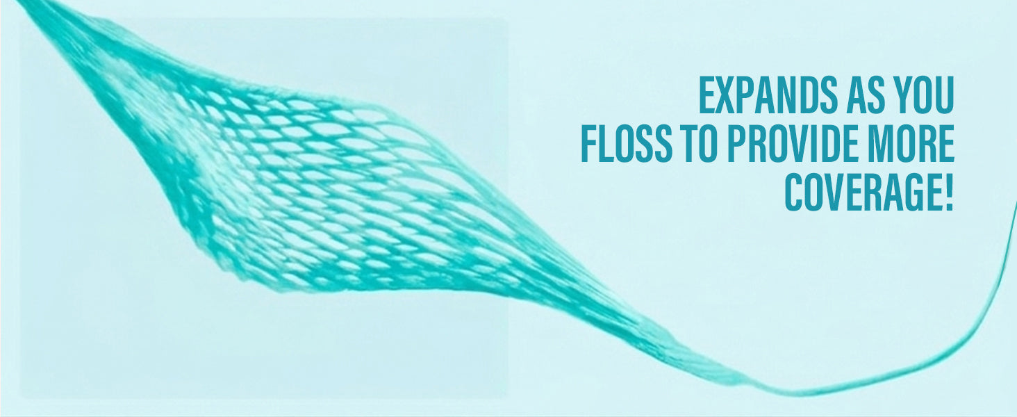 The floss expands as you floss to provide more coverage.
