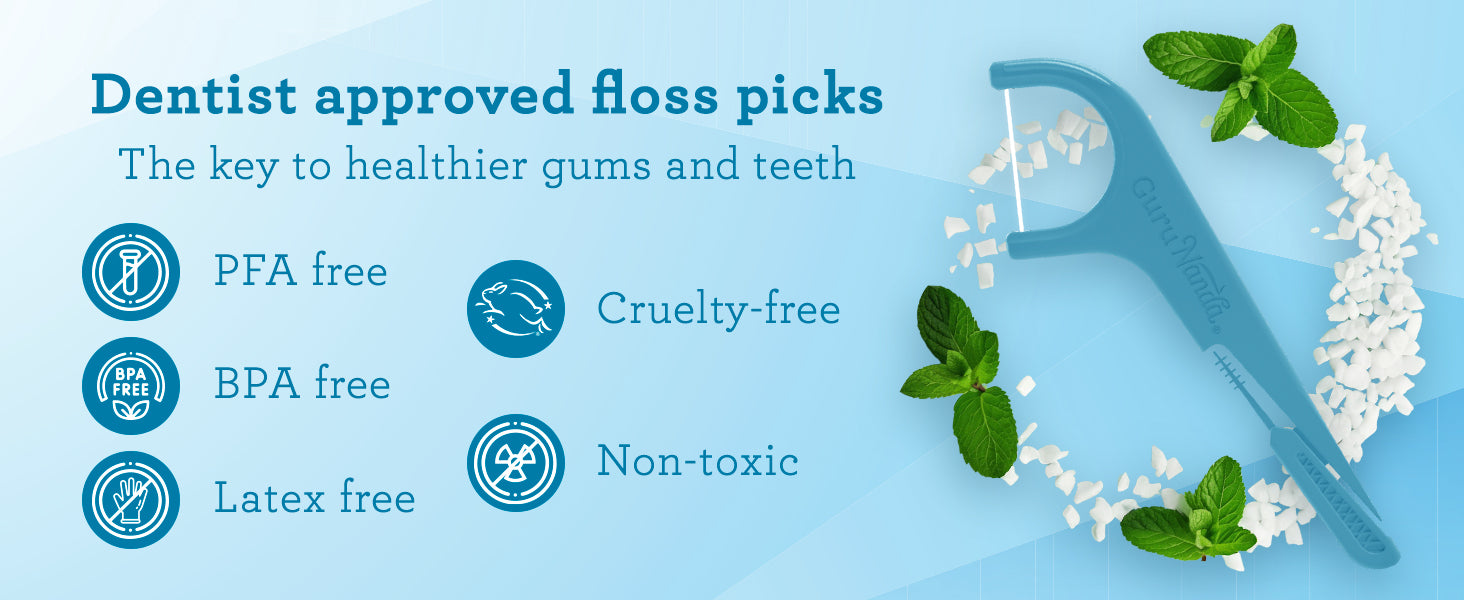 GuruNanda Quad Clean Floss Picks 4-in-1 50ct
