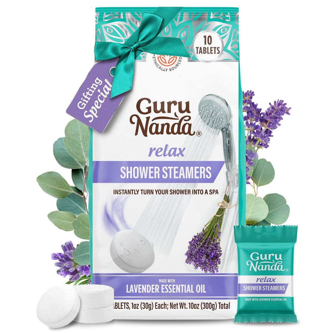 Relax Lavender Shower Steamers - 10 CT - GuruNanda