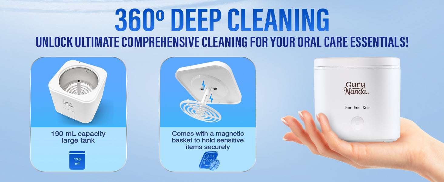 GuruNanda Retainer Denture Aligner Foam Cleaner & Cleaning Pod