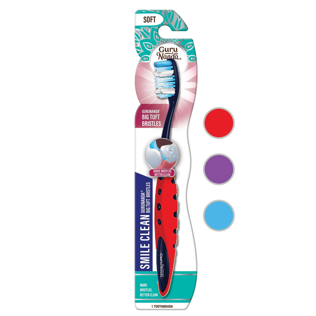 Smile Clean Big Tuft Bristles Toothbrush (1 Pack) - GuruNanda