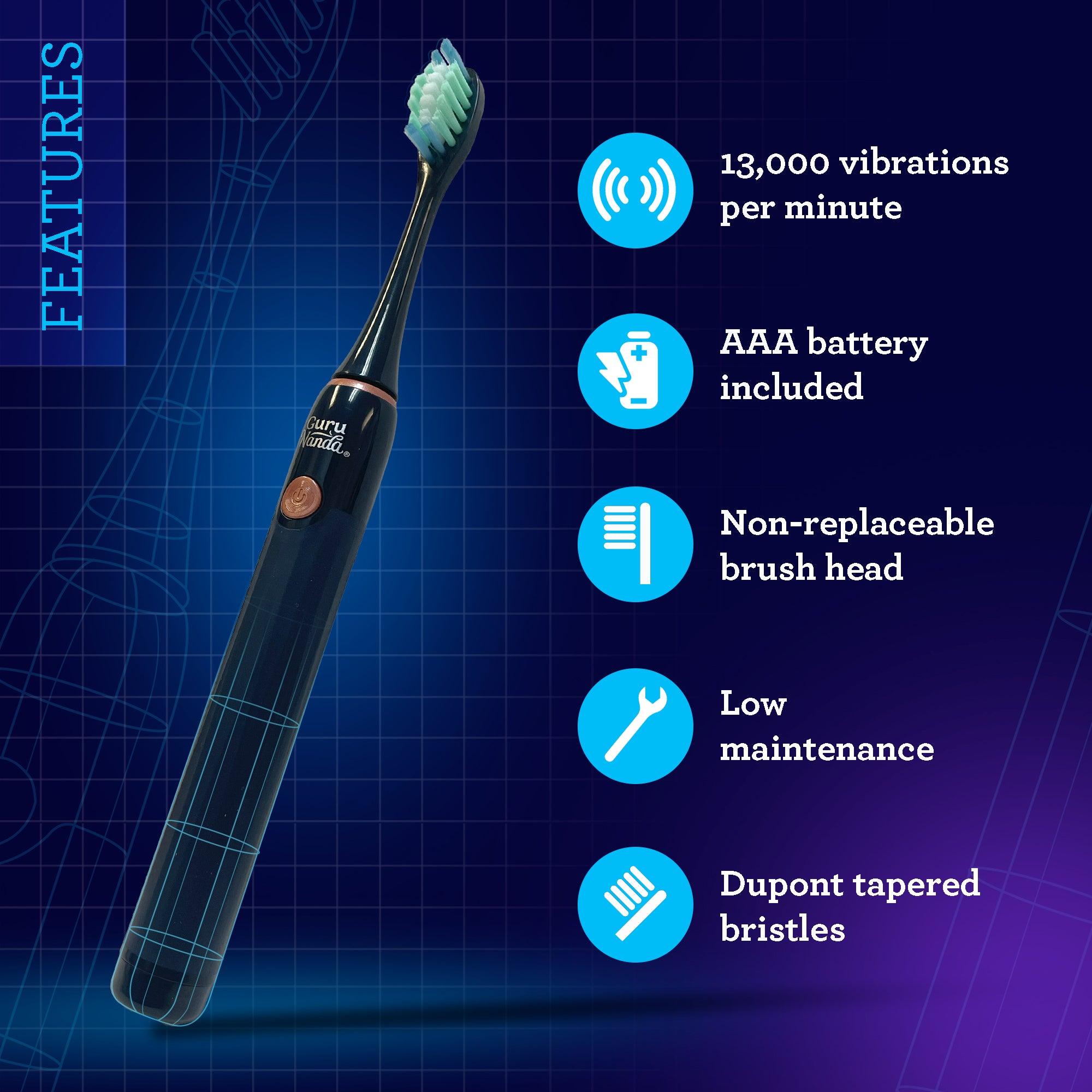 Sonic Superior Clean Toothbrush (Battery Operated) - 2-Pack - GuruNanda