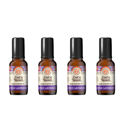 True Lavender Essential Oil Roll-Ons (4-Pack) - GuruNanda