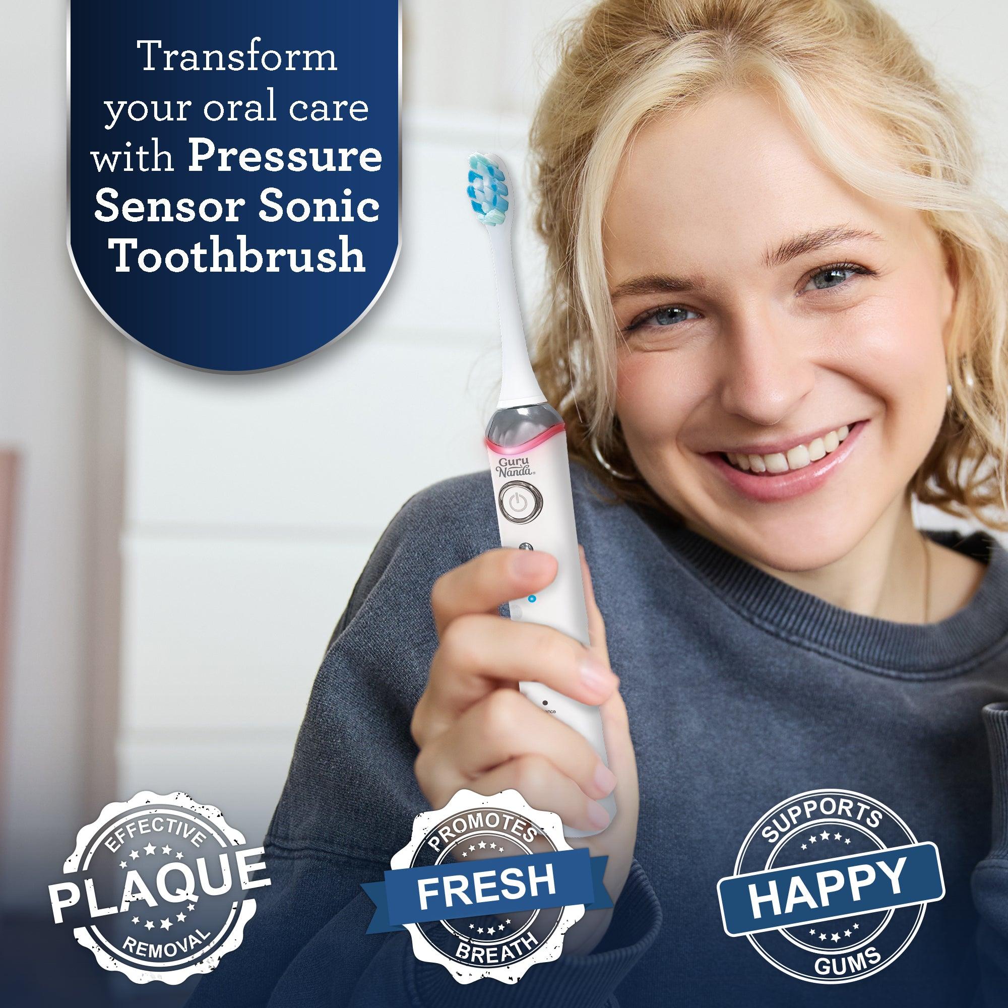 Pressure Sensor Sonic Toothbrush - White