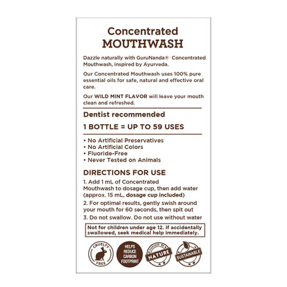 Whitening Concentrated Mouthwash (2 Fl oz) - GuruNanda
